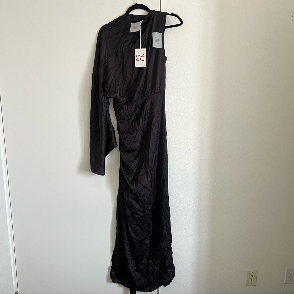 NWT! L'Academie by Marianna Cassia Gown in Dark Brown - Picture 6 of 6